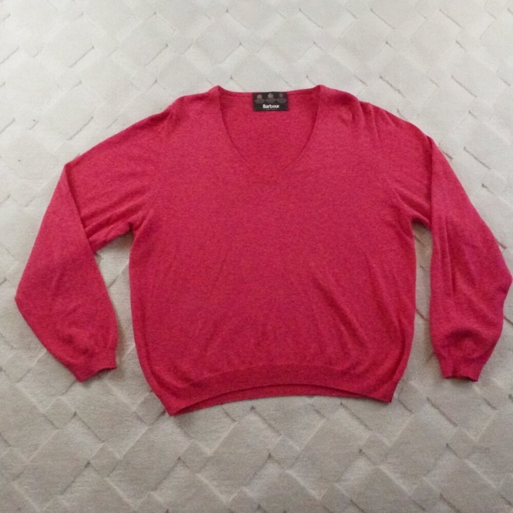 Barbour V-Neck Sweater Mens Medium Pull Over